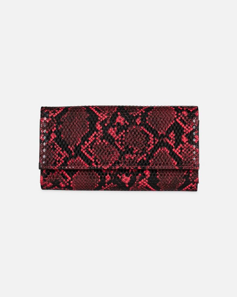 Becksöndergaard Geldbörse Snake Kantay Geldbeutel für Damen - Portemonnaie mit Schlangenoptik, in Rot aus Kunstleder 19x13x3 cm von Becksöndergaard