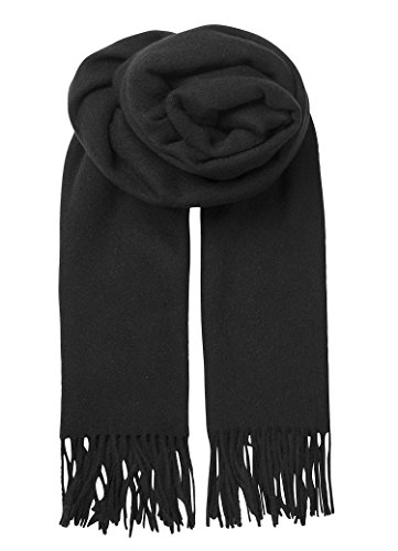 Becksöndergaard Schal Damen - Crystal Edition Scarf in Black (Schwarz) - Großer warmer Damenschal Einfarbig aus 100% Wolle - Breite: 50 x Länge: 220 cm von Becksöndergaard