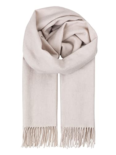 Becksöndergaard Schal Damen - Crystal Edition Scarf in Off White (Creme) - Großer warmer Damenschal Einfarbig aus 100% Wolle - Breite: 50 x Länge: 220 cm von Becksöndergaard