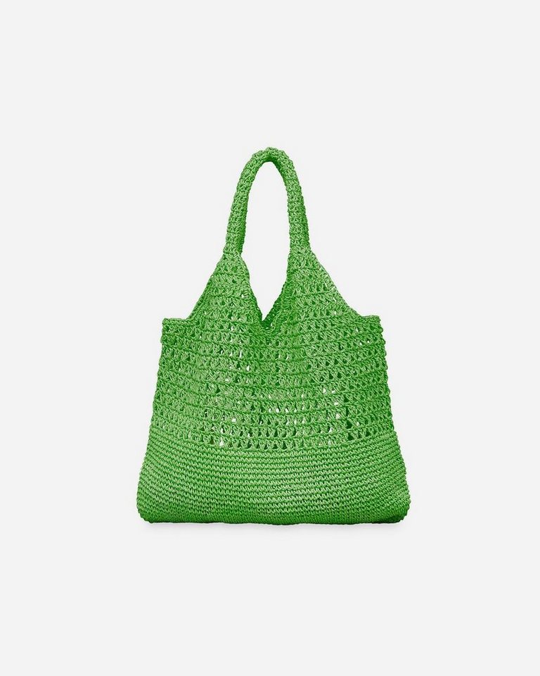 Becksöndergaard Shopper Vanessa Rialta Tote Bag - Schultertasche Damen gehäkelt aus Stroh, in Grün 40x54 cm von Becksöndergaard