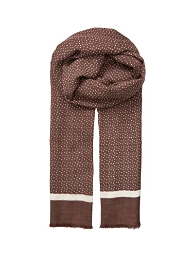 Becksöndergaard Tuch Damen - Silla Siw Scarf in Braun (Cappuccino) - weicher Damenschal Punktemuster Wolle/Seide - B:100 x L:200 cm von Becksöndergaard