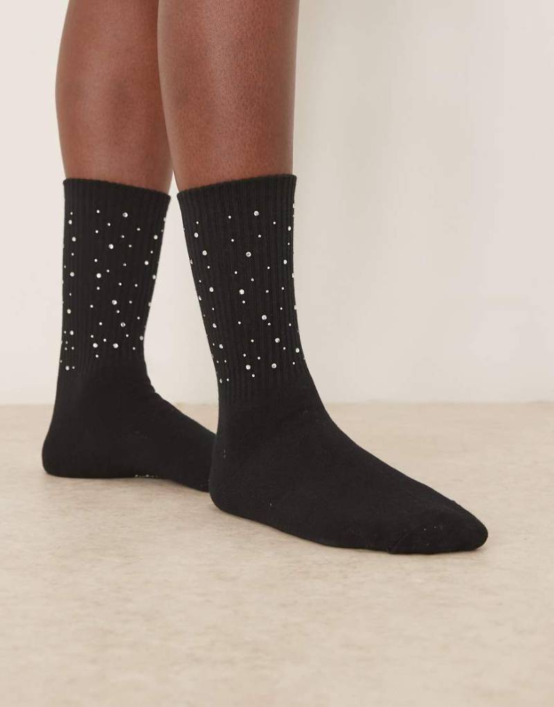 Becksöndergaard - Glimsy Cotta - Verzierte Socken in Schwarz von Becksondergaard