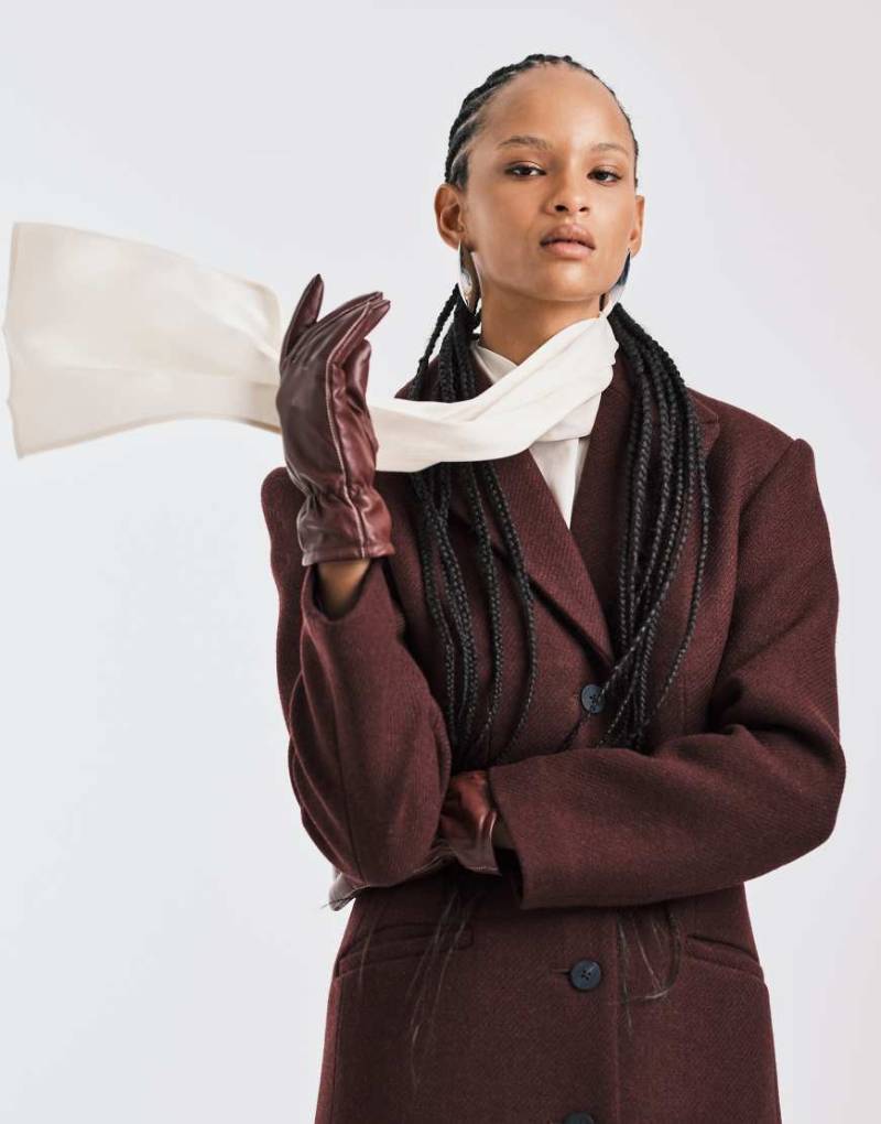 Becksondergaard - Glattleder-Handschuhe in Burgunderrot von Becksondergaard