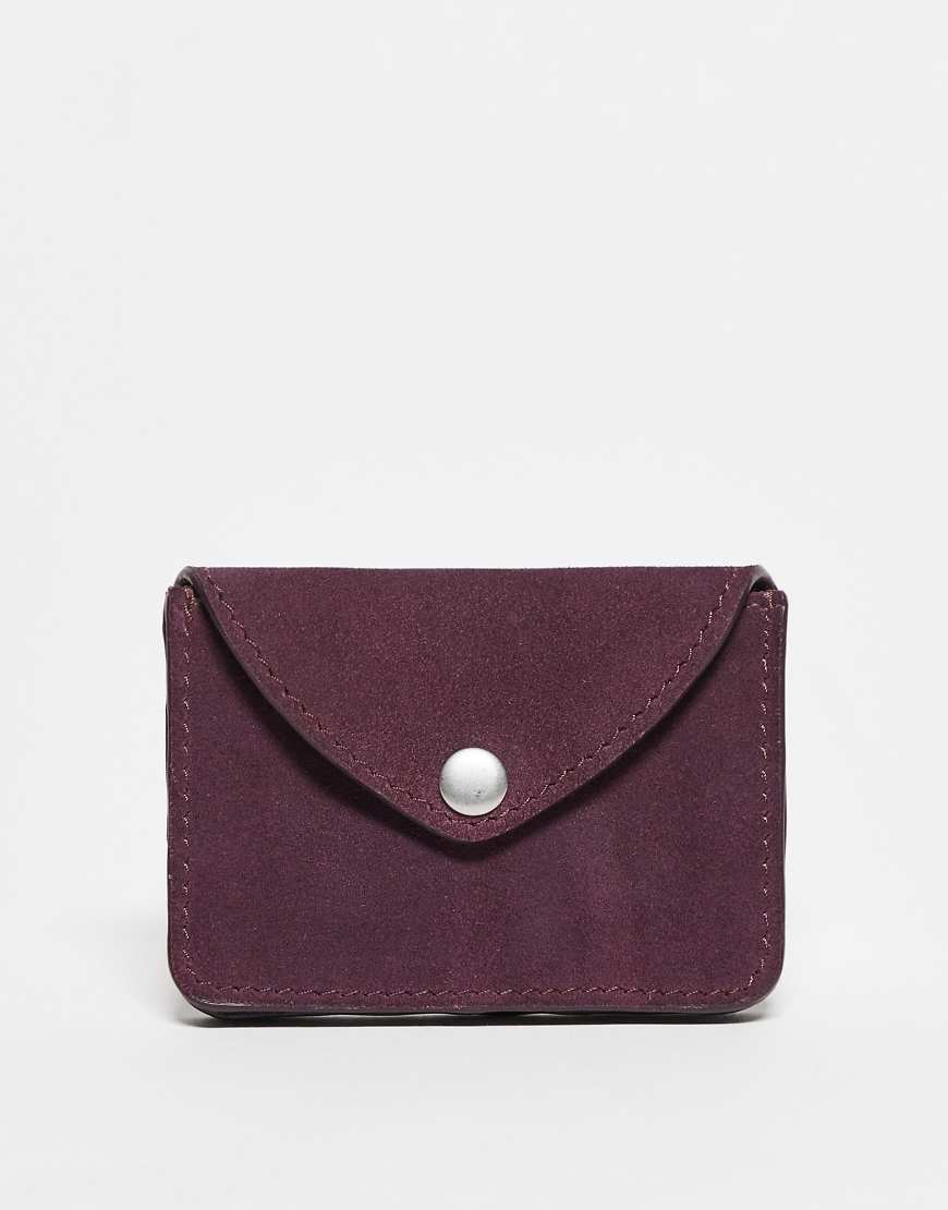 Becksondergaard - Karten-Brieftasche aus Wildleder in Burgunderrot mit Druckknopf von Becksondergaard