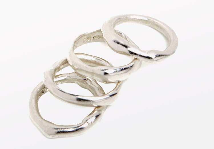 Geschmolzene Silber Ringe Geschmolzene Silber Ringe von BeckyMorgans