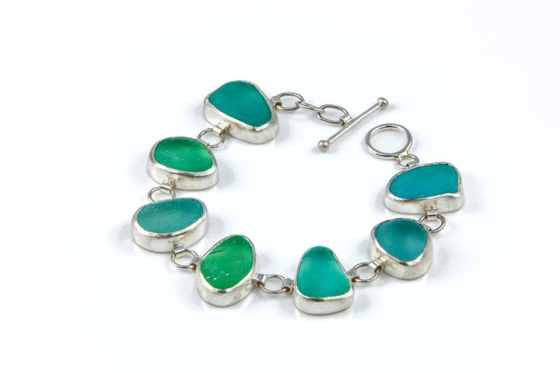 Handgemachtes Sea Glass Armband Seeglas, Grünes Seeglas Armband, Aqua Silber Handgemachtes Armband Handgemachtes Sea Glass Armband Seeglas, Grünes Seeglas Armband, Aqua Silber Handgemachtes Armband von BeckyMorgans