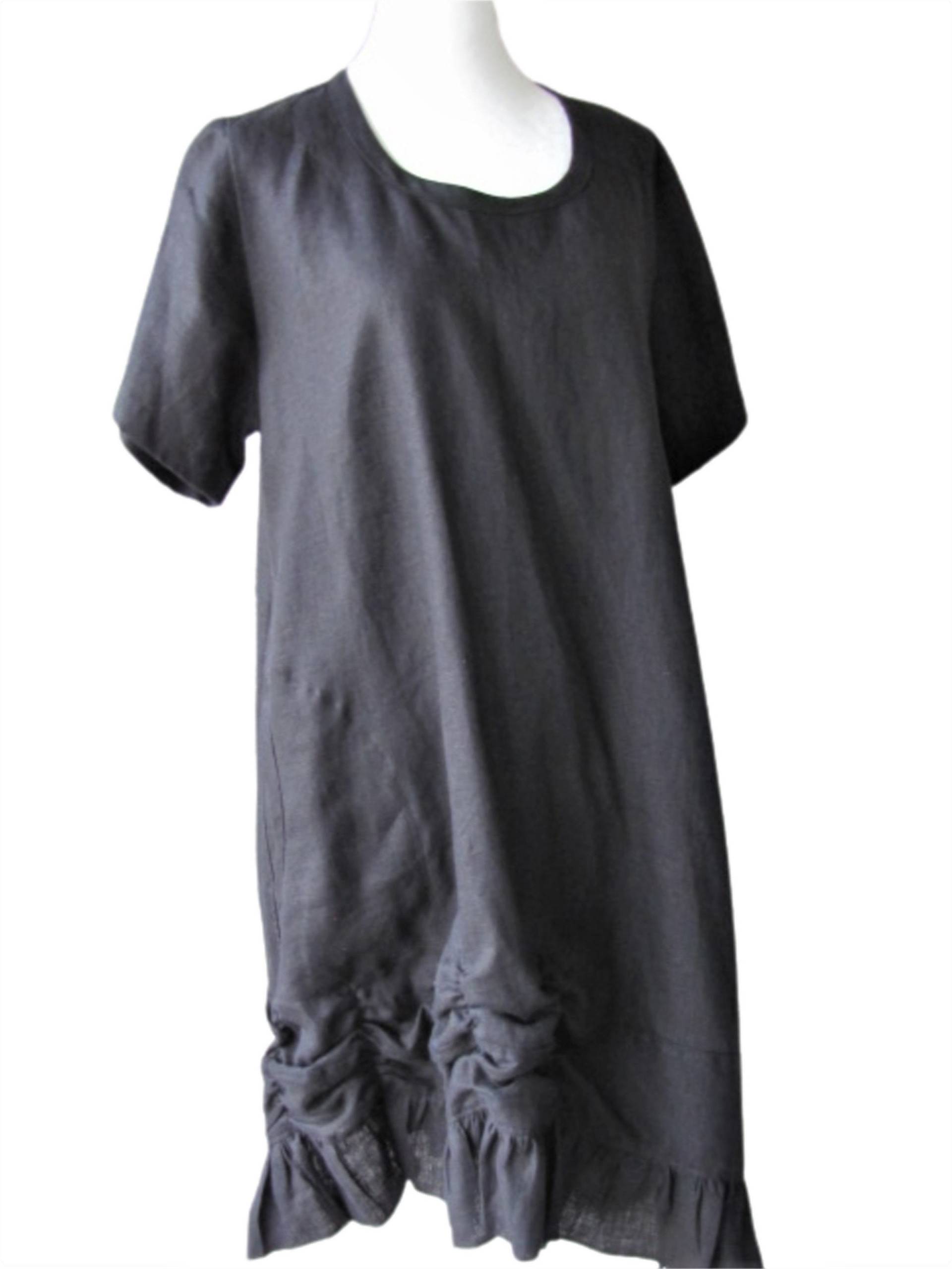 Leinen Rüschen Tunika Kleid Kurzarm Schwarz Brinna - Made in Usa Leinen Rüschen Tunika Kleid Kurzarm Schwarz Brinna - Made in Usa von BeckysSassyCreations
