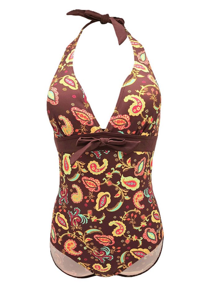 Beco Beermann Balconette-Bikini BECO Neckholder Swimsuit Boho Blossom (1-St) schicker Neckholder in tredigem Braun mit Paisley-Flair von Beco Beermann