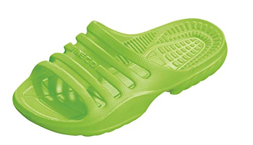 BECO Badeschuhe Kinder – leichte EVA Badesandalen Kinder für Mädchen & Jungen, komfortable Badeschlappen Kinder ideal für Schwimmbad oder Strand – in Grün, Größe: 33 von Beco