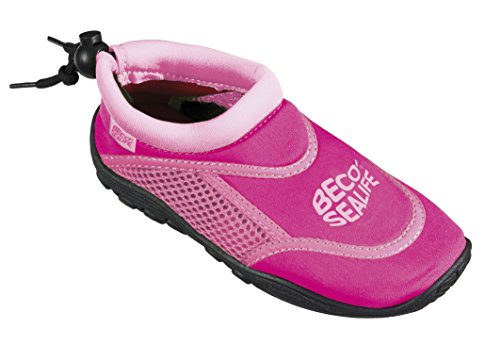 BECO-SEALIFE Wasserschuhe Kinder – Neopren Badeschuhe Kinder mit Netzeinsatz & Gummisohle für Jungen & Mädchen, Surfschuhe Kinder ideal für Wassersportaktivitäten – in Pink, Größe: 28/29 von Beco
