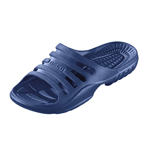 Beco Badeschuhe Herren – leichte Eva Badesandalen Herren mit komfortablem Fußbett, Aquaschuhe Herren ideal für Schwimmbad oder Strand – in Marine, Größe: 50 von Beco