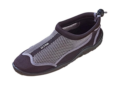 Beco Neopren/Mesh Surfschuh Badeschuh Strand Aqua Beachwalker Wasser grau 45 von Beco