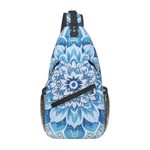 Bedbliss Schultertasche, Umhängetasche, Rucksack, Brusttasche, Fitnessstudio, Reisen, Wandern, lässiger Tagesrucksack, Blaues Mandala 1, 19x9x39cm Bedbliss Schultertasche, Umhängetasche, Rucksack, Brusttasche, Fitnessstudio, Reisen, Wandern, lässiger Tagesrucksack, Blaues Mandala 1, 19x9x39cm von Bedbliss
