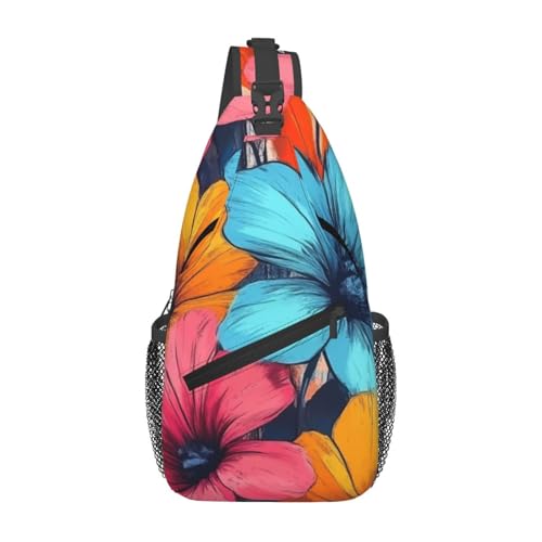 Bedbliss Schultertasche, Umhängetasche, Rucksack, Brusttasche, Fitnessstudio, Reisen, Wandern, lässiger Tagesrucksack, Buntes Blumenmuster 19, 19x9x39cm Bedbliss Schultertasche, Umhängetasche, Rucksack, Brusttasche, Fitnessstudio, Reisen, Wandern, lässiger Tagesrucksack, Buntes Blumenmuster 19, 19x9x39cm von Bedbliss
