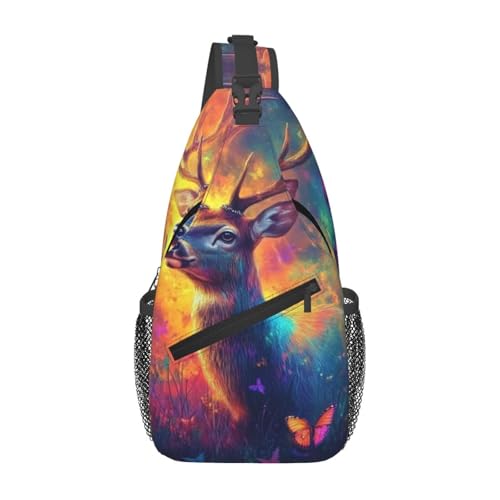 Bedbliss Schultertasche, Umhängetasche, Rucksack, Brusttasche, Fitnessstudio, Reisen, Wandern, lässiger Tagesrucksack, Hirsch und Schmetterlinge 2, 19x9x39cm Bedbliss Schultertasche, Umhängetasche, Rucksack, Brusttasche, Fitnessstudio, Reisen, Wandern, lässiger Tagesrucksack, Hirsch und Schmetterlinge 2, 19x9x39cm von Bedbliss