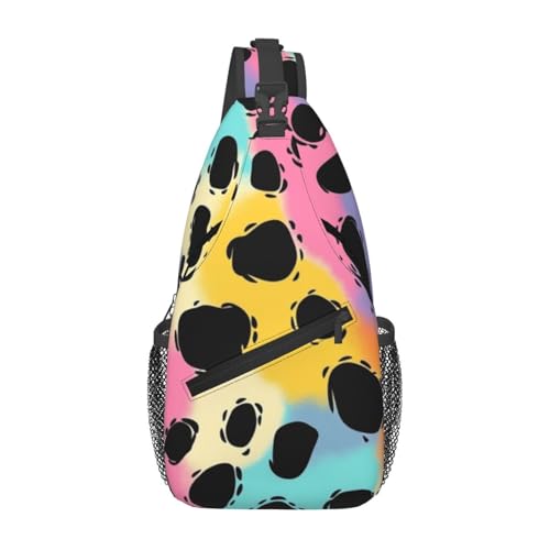 Bedbliss Schultertasche, Umhängetasche, Rucksack, Brusttasche, Fitnessstudio, Reisen, Wandern, lässiger Tagesrucksack, Leopardenmuster, bunt, 9, 19x9x39cm Bedbliss Schultertasche, Umhängetasche, Rucksack, Brusttasche, Fitnessstudio, Reisen, Wandern, lässiger Tagesrucksack, Leopardenmuster, bunt, 9, 19x9x39cm von Bedbliss