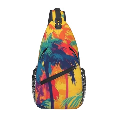 Bedbliss Schultertasche, Umhängetasche, Rucksack, Brusttasche, Fitnessstudio, Reisen, Wandern, lässiger Tagesrucksack, Palmen 5, 19x9x39cm Bedbliss Schultertasche, Umhängetasche, Rucksack, Brusttasche, Fitnessstudio, Reisen, Wandern, lässiger Tagesrucksack, Palmen 5, 19x9x39cm von Bedbliss
