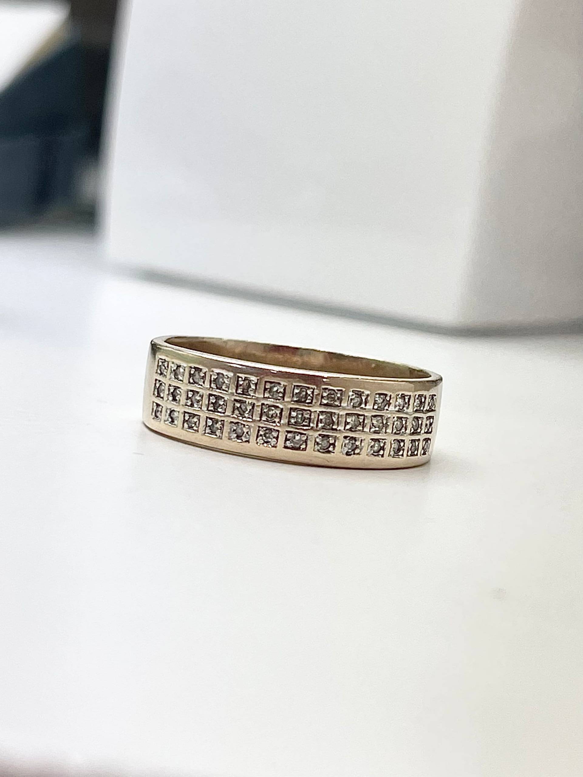 9Ct Gold Diamant Ehering Ring Sku1036 von BedlamAntiquesNI