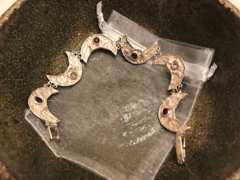 Einzigartige Wunderschöne Handgefertigte Silber Art Halskette Mit Monde Natur Eingebettet von BedlamBling