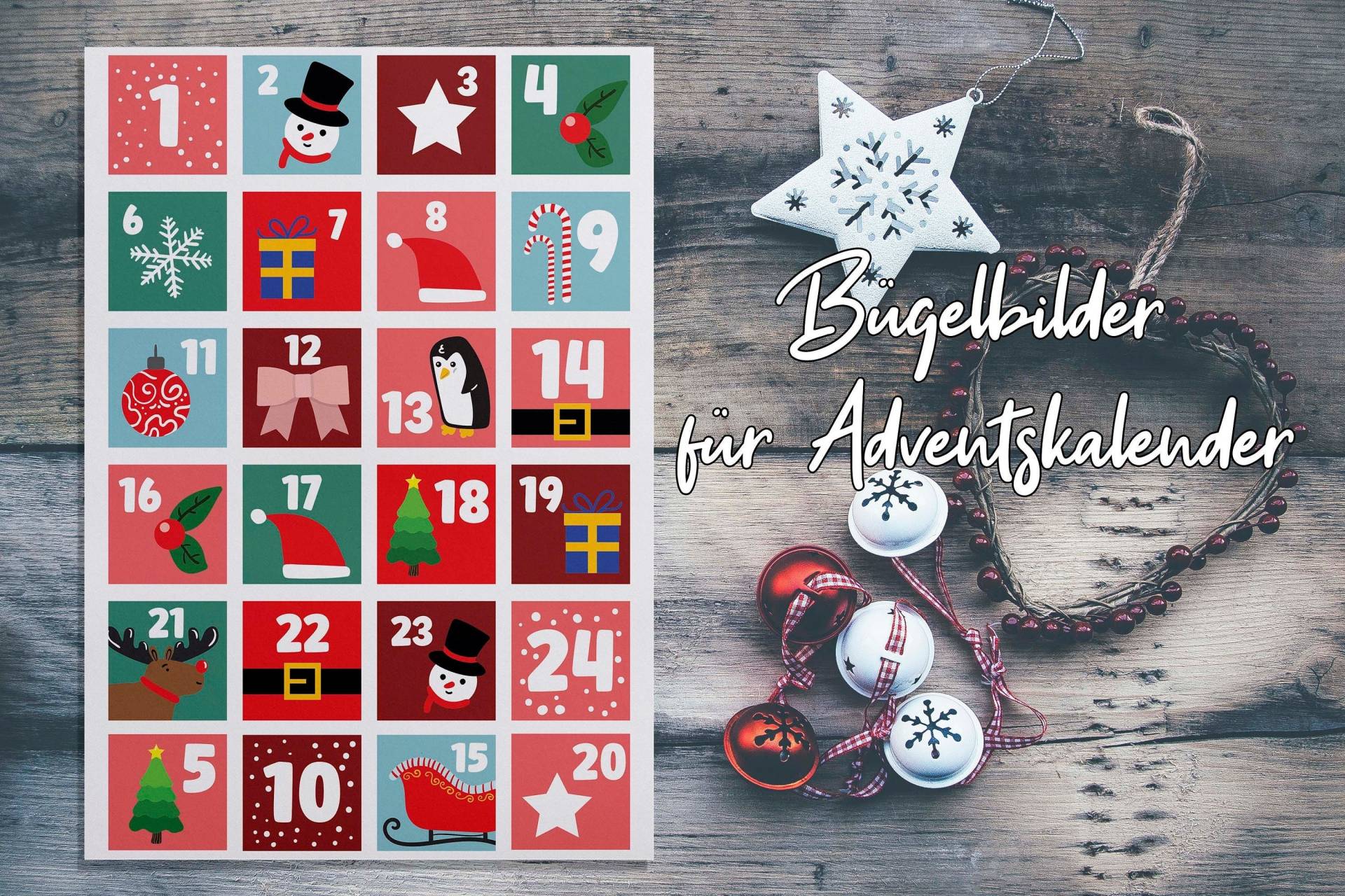 Bügelbilder Adventskalender Weihnachten Diy Set Personalisierbar Bügelbilder Adventskalender Weihnachten Diy Set Personalisierbar von Bedruckbares
