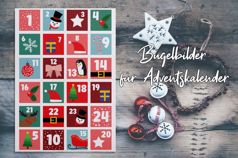 Bügelbilder Adventskalender Weihnachten Diy Set Personalisierbar von Bedruckbares