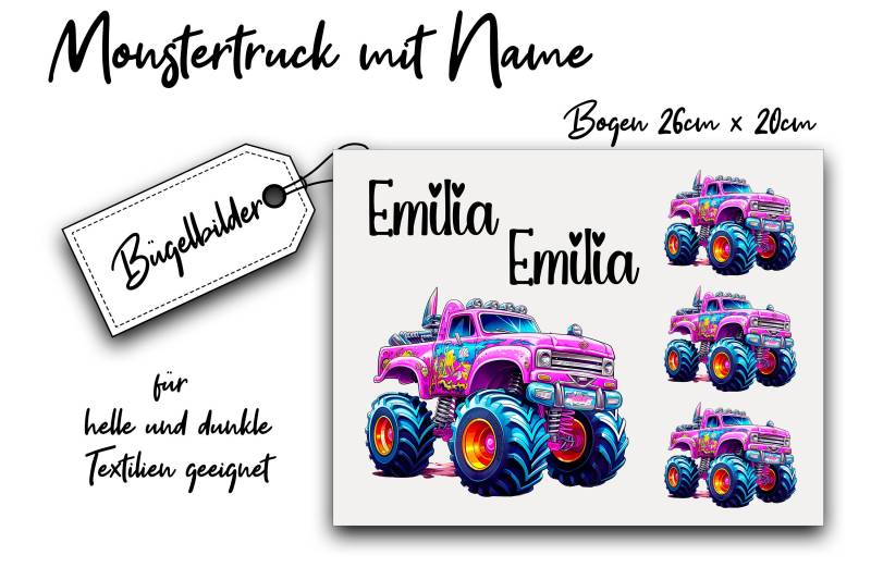 Bügelbilder Monstertruck Mit Wunschnamen Bügelbilder Monstertruck Mit Wunschnamen von Bedruckbares