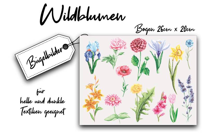 Bügelbilder " Wildblumen" von Bedruckbares