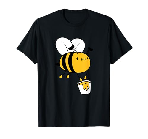 Süße Biene mit einem Eimer voller Honig Liebe Bienen Kinder T-Shirt von Bee Beekeepers Bumblebees Honey Beekeeping Lover