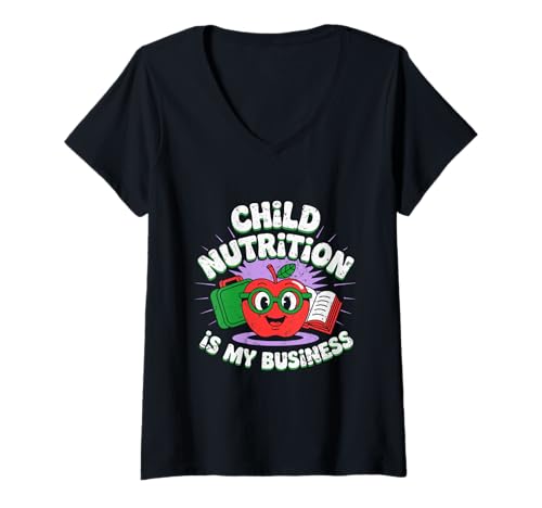 Damen Kinderernährung Superhelden: Cafeteria Staff Pride T-Shirt mit V-Ausschnitt Damen Kinderernährung Superhelden: Cafeteria Staff Pride T-Shirt mit V-Ausschnitt von Bee Cool At School