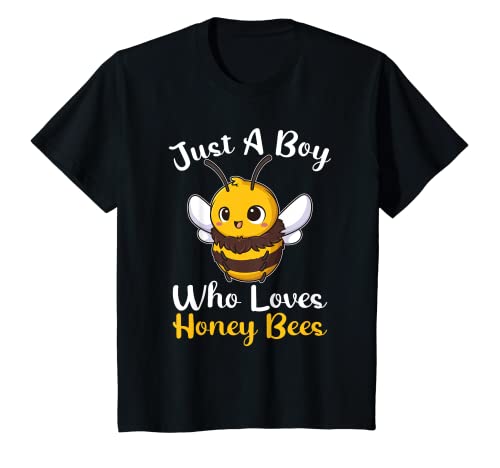 Kinder Just A Boy Loves Honey Bees Jungen Kinder-Pyjama T-Shirt von Bee Kids Tees by Zd