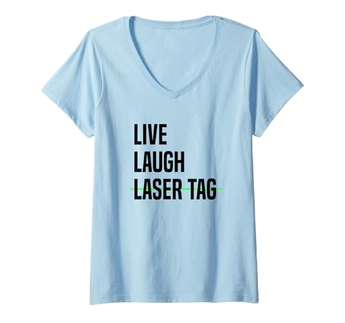 Damen Lustiger Multiplayer - Live Laugh Laser Tag T-Shirt mit V-Ausschnitt Damen Lustiger Multiplayer - Live Laugh Laser Tag T-Shirt mit V-Ausschnitt von Bee Kind Tees