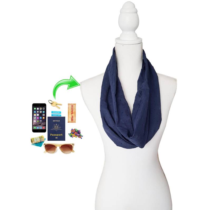 Damen Zip Tasche Kurz Loop/Schal Aus Baumwollmischung Made in Australia von BeeDeeCollection