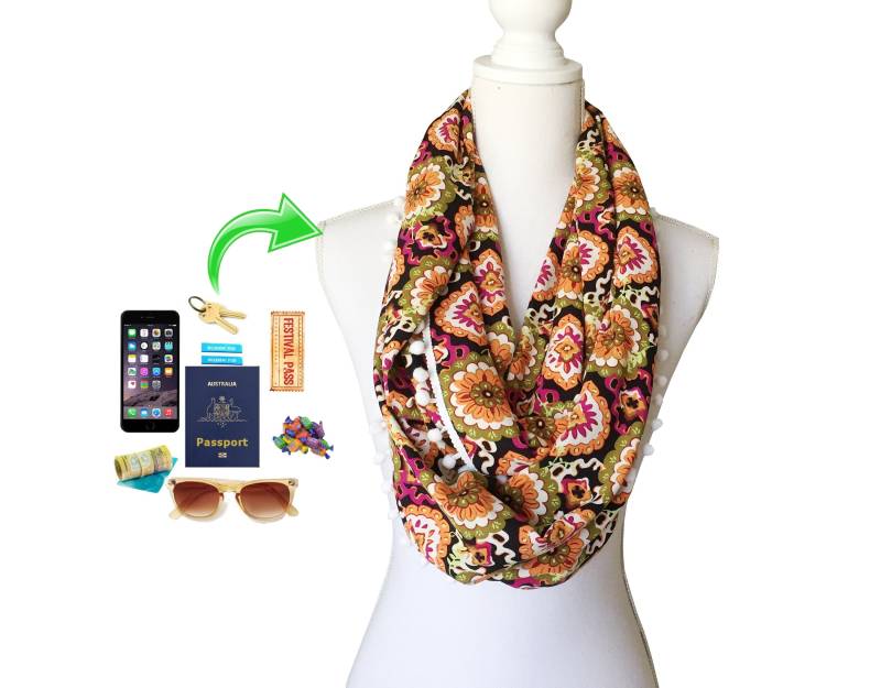 Schlupfschal Mit Zipup Tasche Aus Leichtes Viskose/Gewebe von BeeDeeCollection