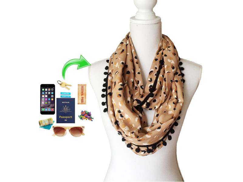 Schlupfschal Mit Zipup Tasche Aus Leichtes Viskose/Gewebe von BeeDeeCollection