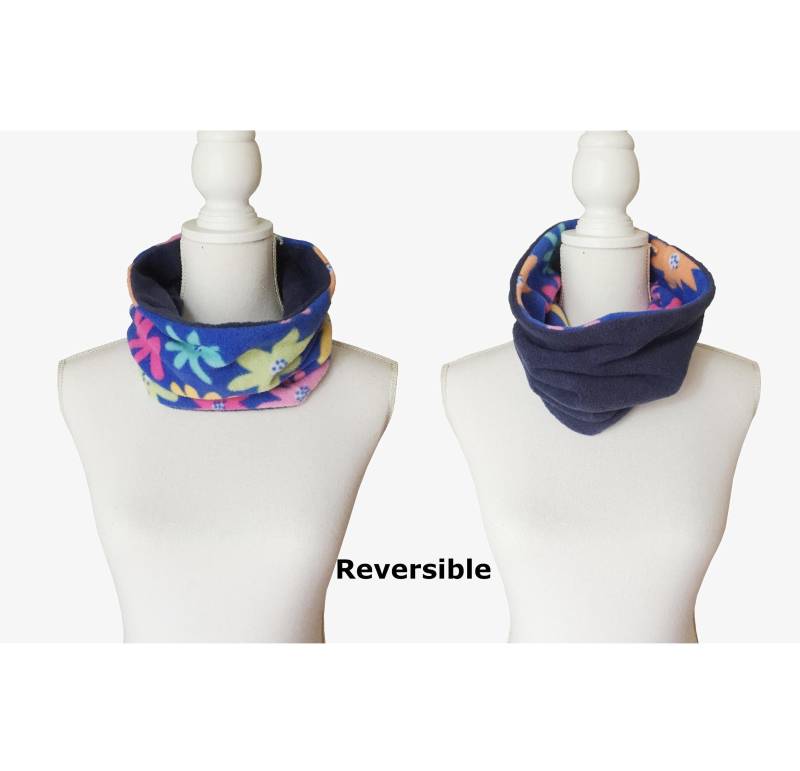 Wende-Fleece Halswärmer, Warmer Winter-Schlauchschal von BeeDeeCollection