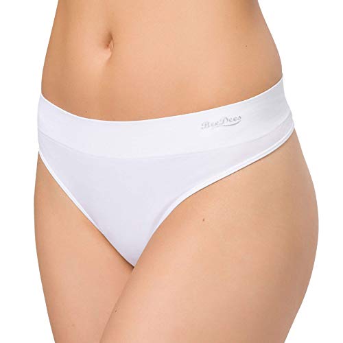 BeeDees Damen Comfee String | 3 Stück (44/46, weiß) von BeeDees