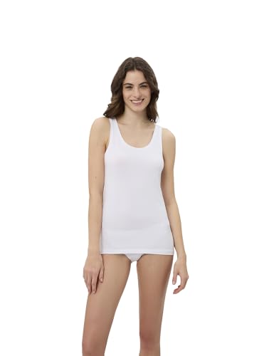 BeeDees Damen Tanktop im Doppelpack Every Day Trägershirt Weiss, 40/42 von BeeDees