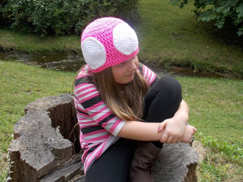 Gehäkelte Nintendo Pilz Toadette Hut, Beanie, Mütze von BeeEweDesigns