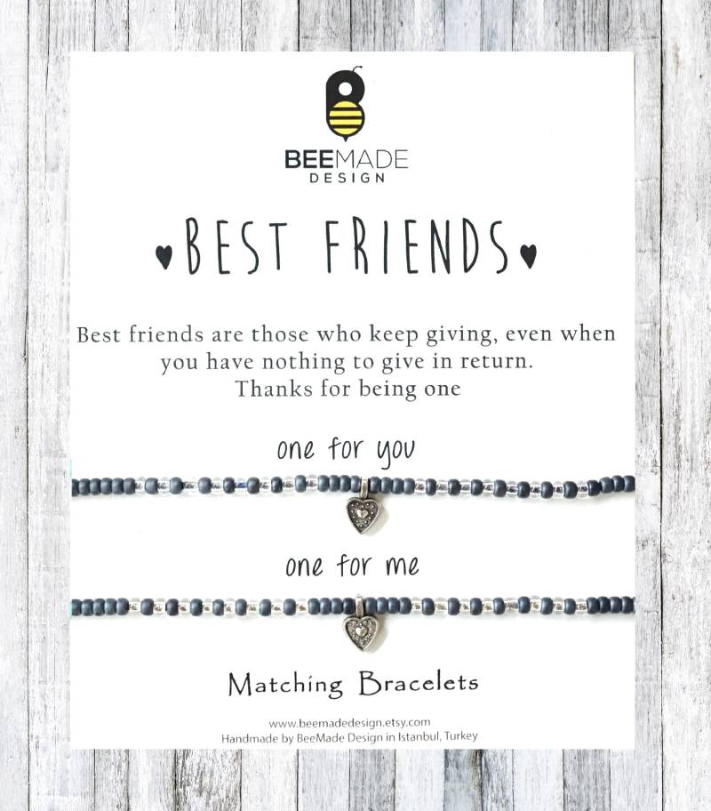 Passende Freundschafts Armbänder - Handgefertigte Rocailles Perlen Mit Silber Charms von BeeMadeDesign