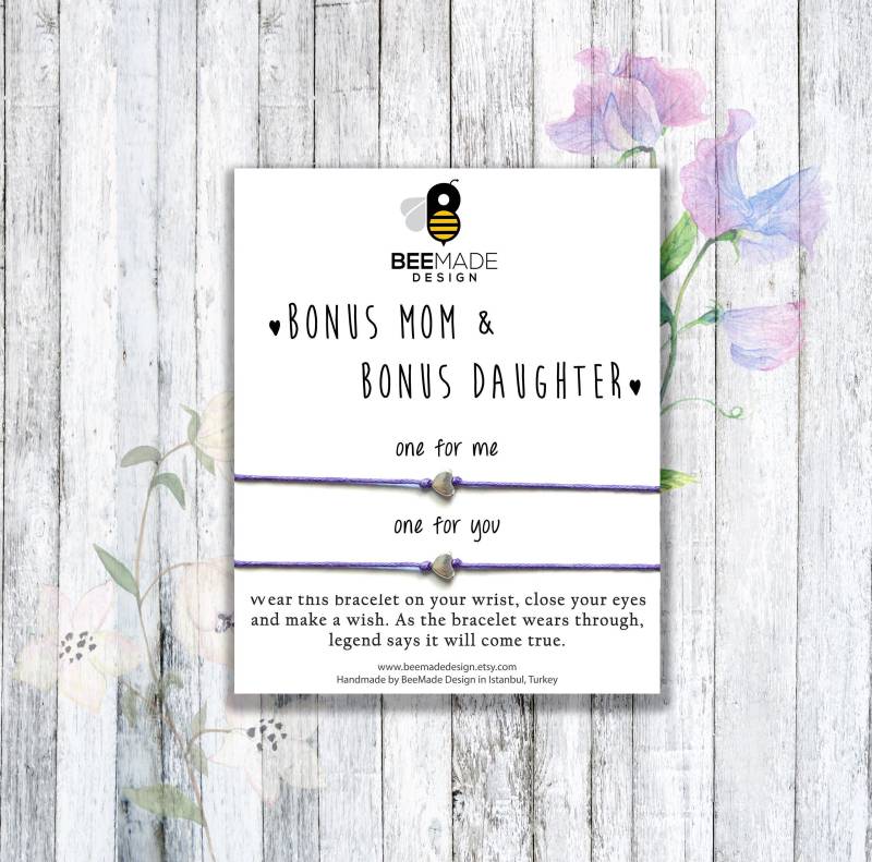 Bonus Muttertagsgeschenk Für Mutter Geschenke Geschenk Von Tochter Wunsch Armband Stiefmutter Zweite Andere von BeeMadeDesign