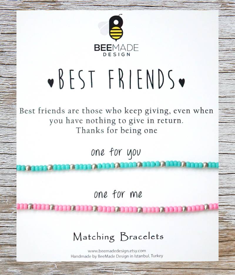 Passende Perlenarmbänder Verstellbarer Freundschaftsschmuck Für Zwei von BeeMadeDesign