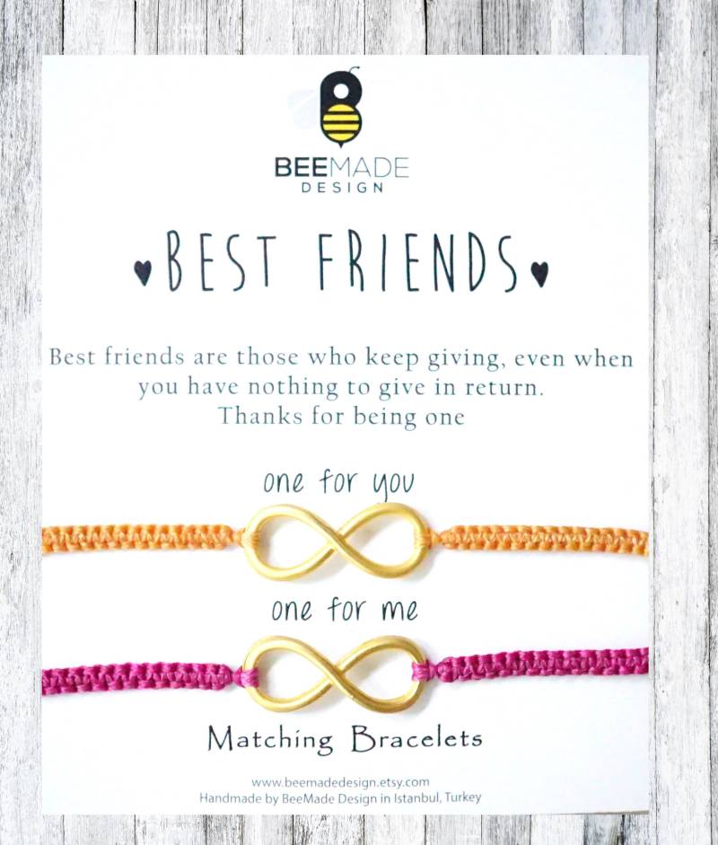 Freundschafts Makramee Armbänder, Verstellbar, Handgemacht | 2Er Set von BeeMadeDesign