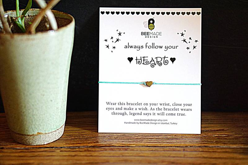 Herz Bettelarmband Zierliche Wunschschnur von BeeMadeDesign