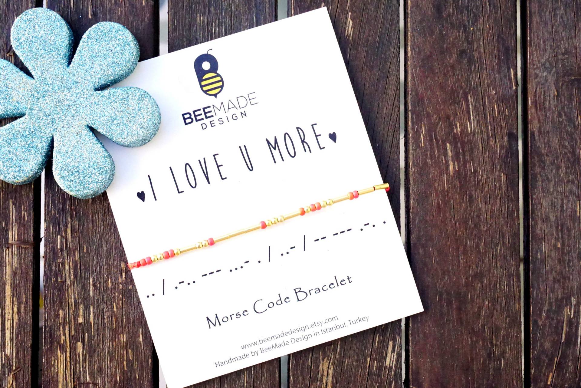 Ich Liebe Dich Mehr Morse Code Armband Vergoldete Oder Versilberte Perlen von BeeMadeDesign