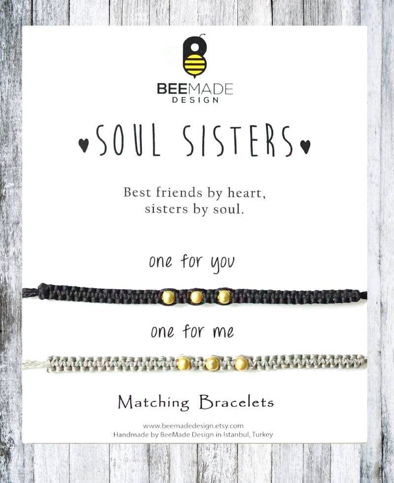 Makramee Freundschaftsarmbänder, Verstellbare Schnur | 2Er-Set Für Freunde von BeeMadeDesign