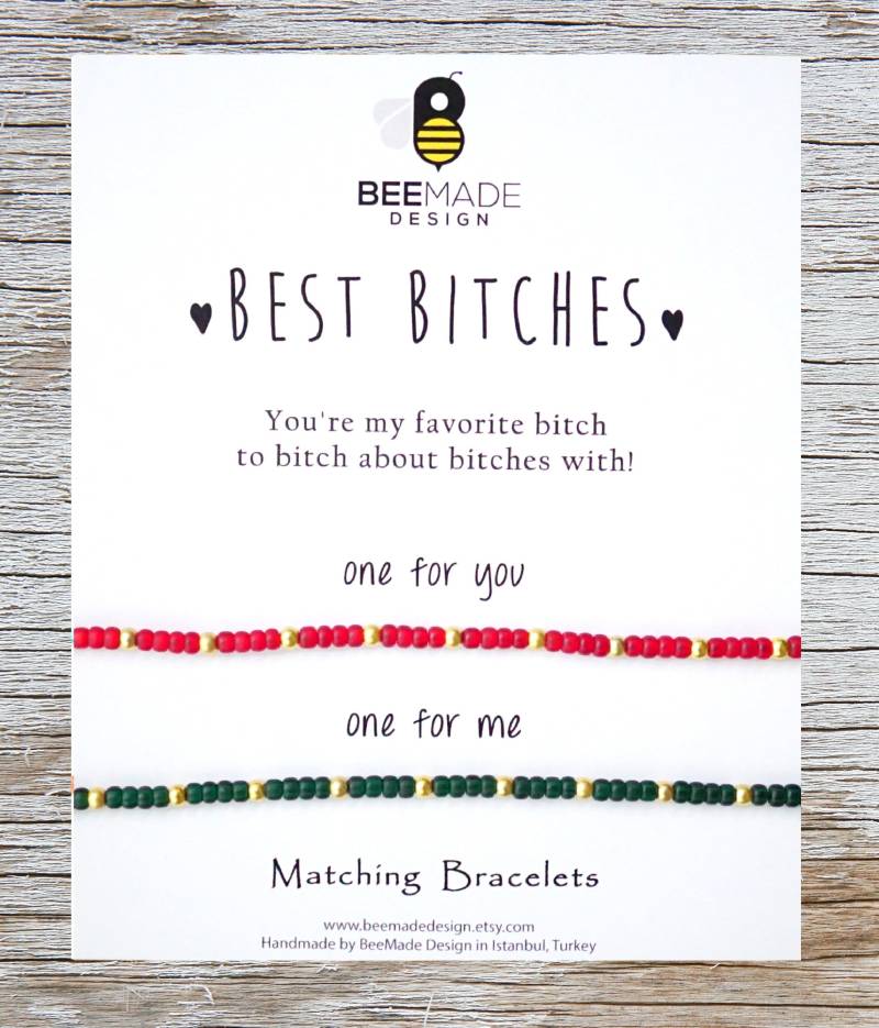 Passende Perlenarmbänder Verstellbarer Freundschaftsschmuck Für Zwei von BeeMadeDesign