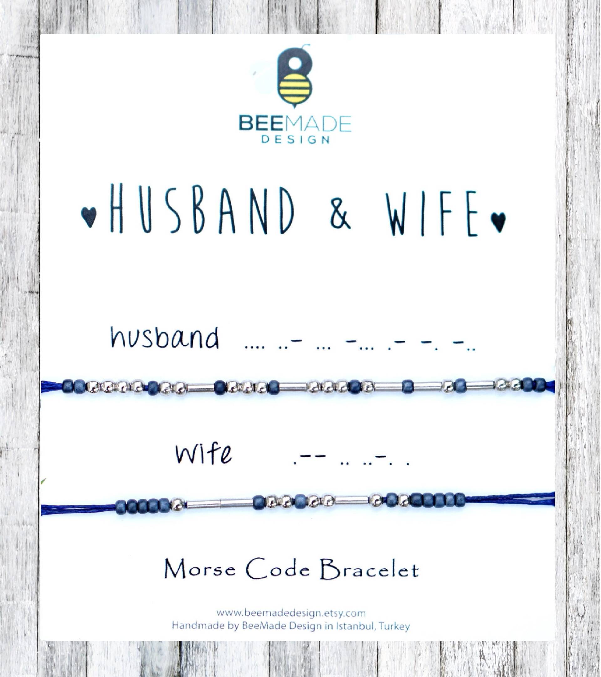 Morse-Code Armbänder Passende Beziehungsgeschenke Für Sie Und Ihn von BeeMadeDesign