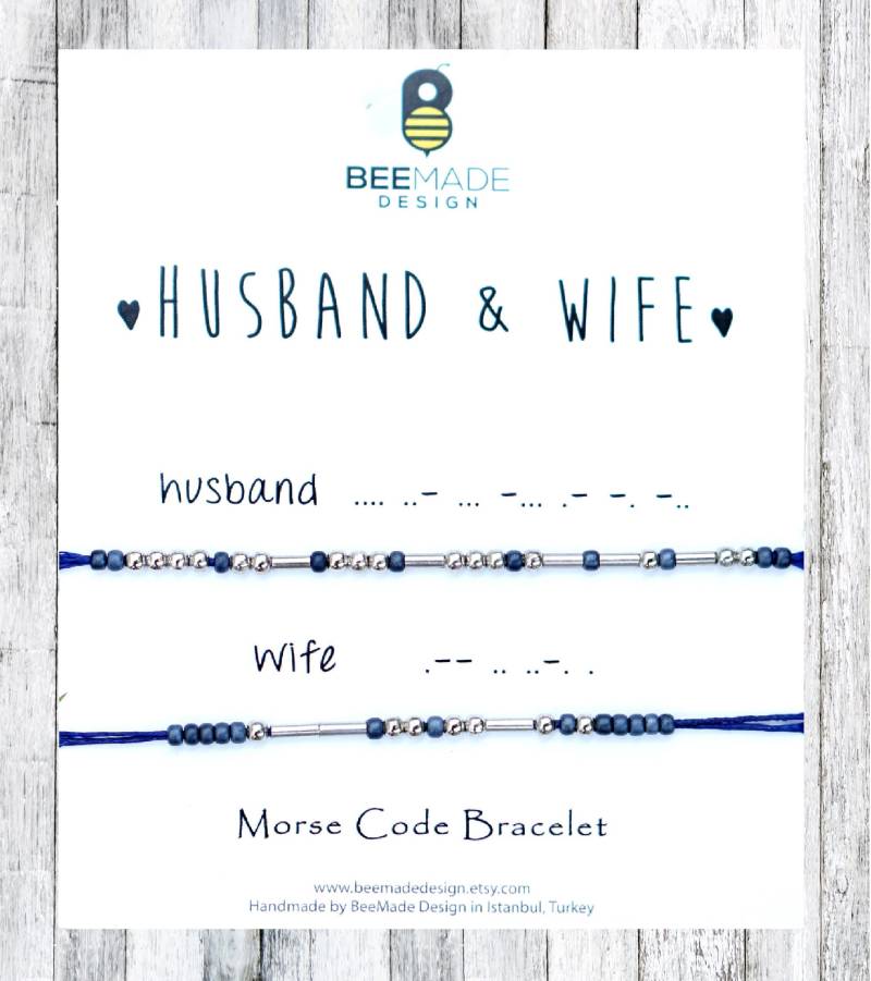 Morse-Code Armbänder Passende Beziehungsgeschenke Für Sie Und Ihn von BeeMadeDesign