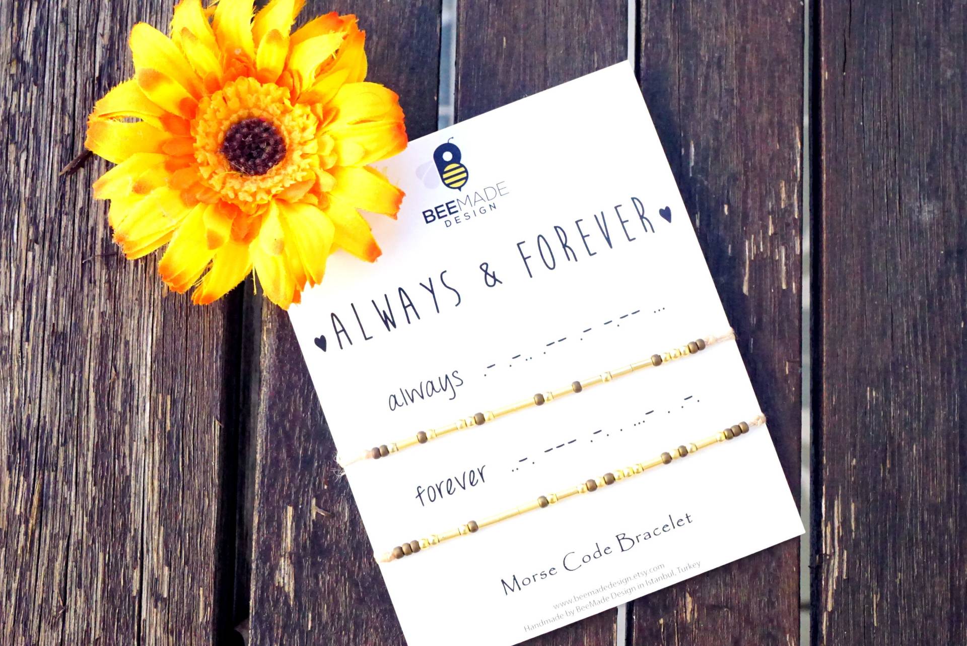 Morse-Code Armband Set Personalisierte Versteckte Nachricht Schmuck Geschenk von BeeMadeDesign
