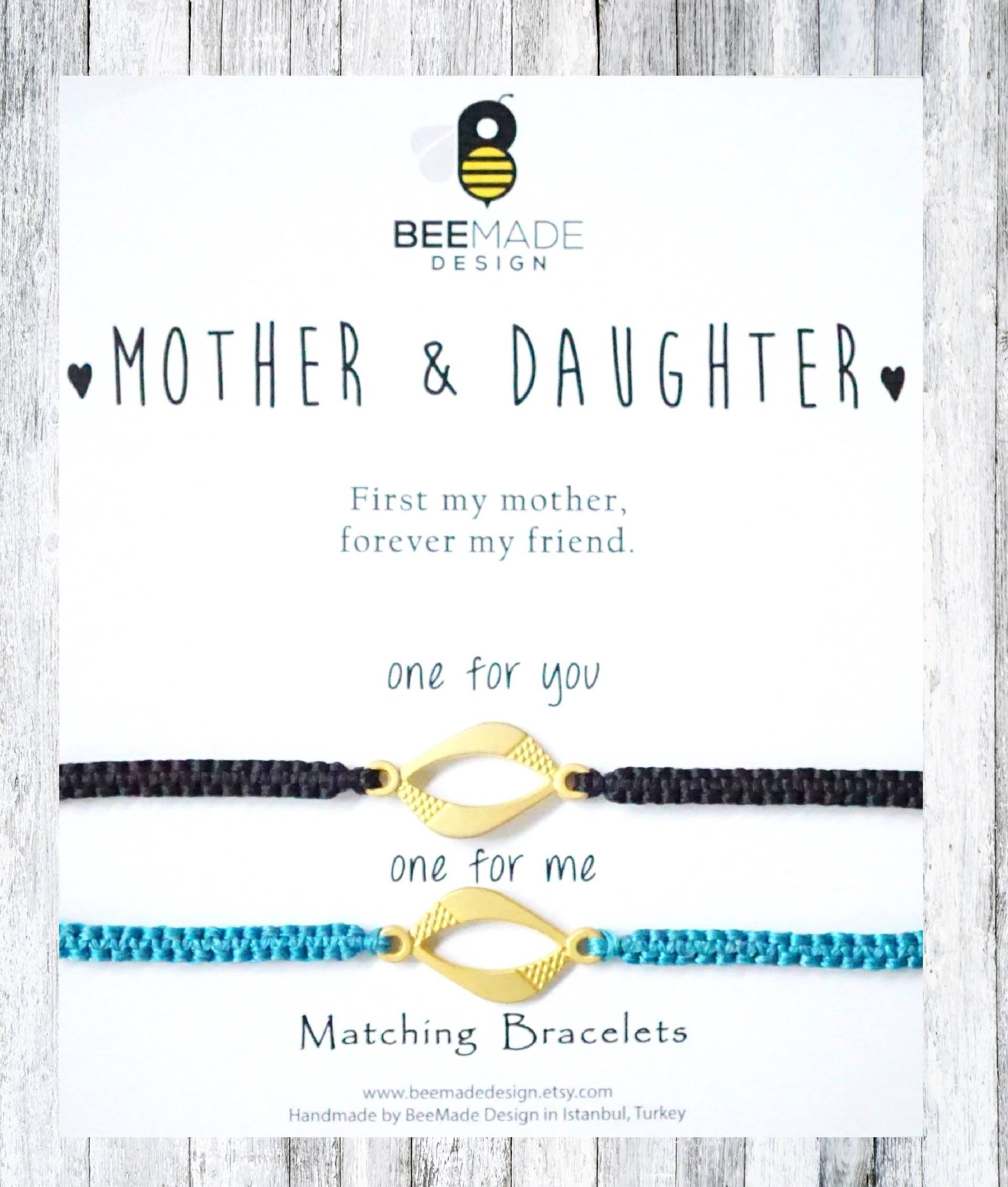 Mutter Und Tochter Makramee Armband Mama 2 Geschenk Für Passende Bettelarmband Geburtstagsgeschenk Von von BeeMadeDesign